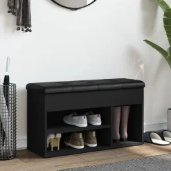vidaXL Bancos-Zapatero madera de ingeniería 82x32x45,5 cm