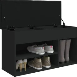vidaXL Bancos-Zapatero madera de ingeniería 82x32x45,5 cm