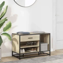 vidaXL Bancos-Zapatero madera de ingeniería 80x40x53,5 cm
