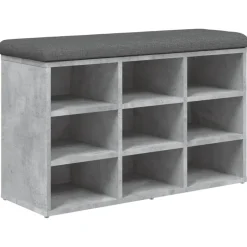 vidaXL Zapatero madera de ingeniería gris hormigón 82x32x50 cm Gris hormigón Clearance