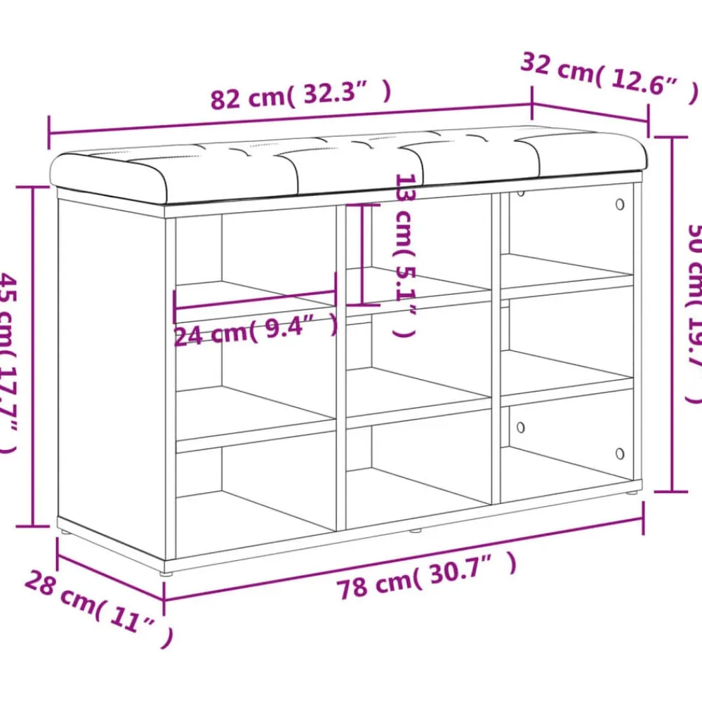 vidaXL Zapatero madera de ingeniería gris hormigón 82x32x50 cm Gris hormigón Clearance