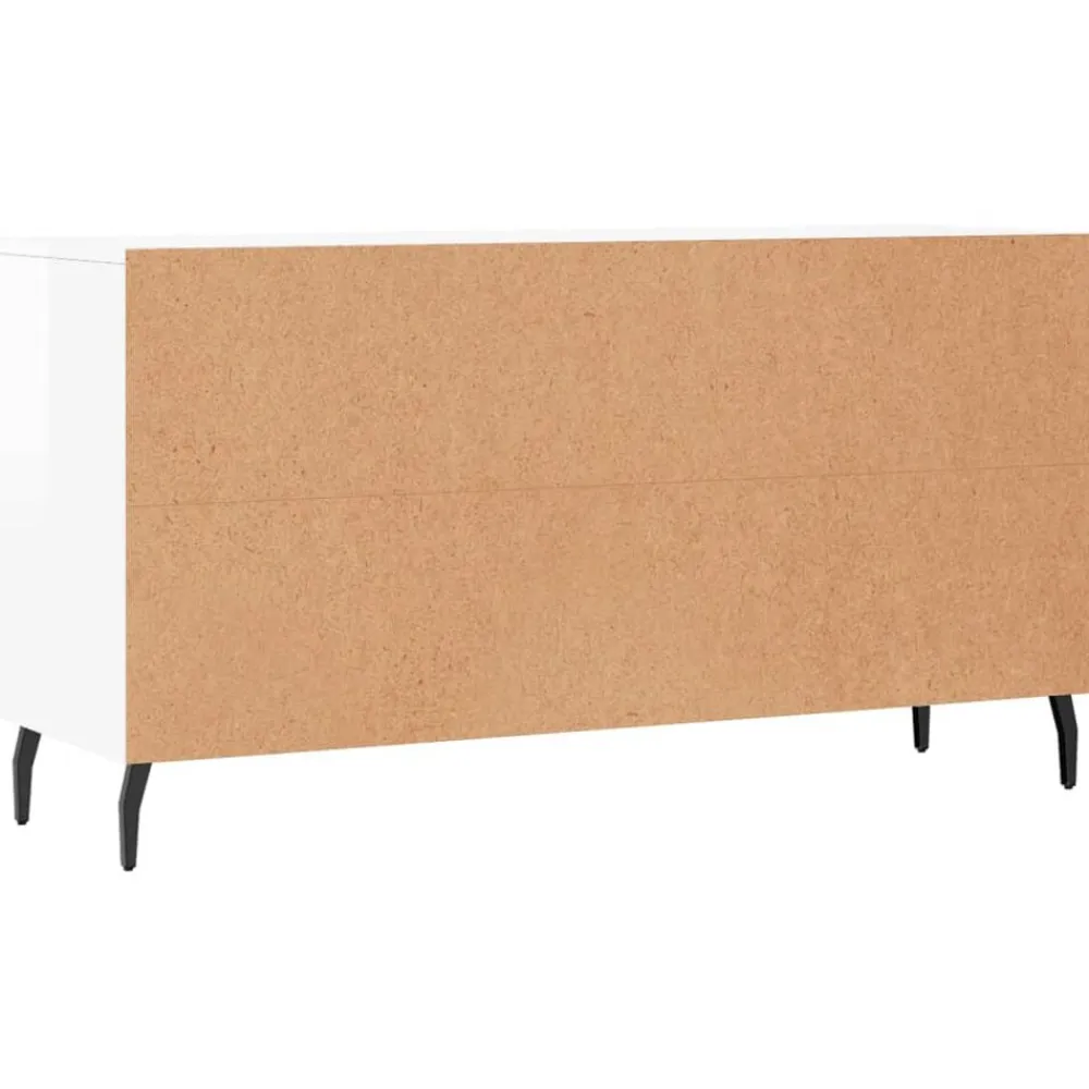 vidaXL Zapatero madera de ingeniería blanco brillo 102x35x55 cm Blanco brillante Best