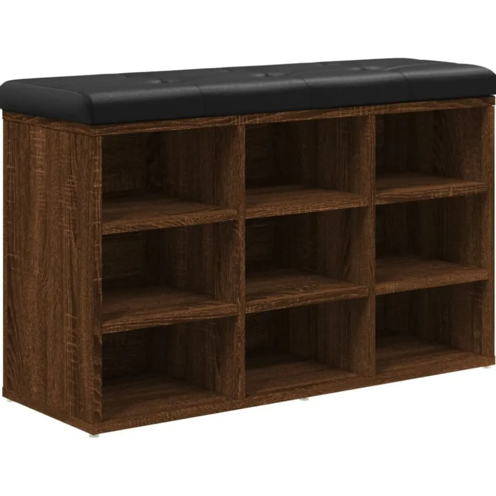 vidaXL Zapatero madera de ingeniería marrón roble 82x32x50 cm Marrón roble Best
