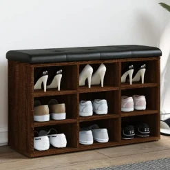 vidaXL Zapatero madera de ingeniería marrón roble 82x32x50 cm Marr&oacute;n roble Best