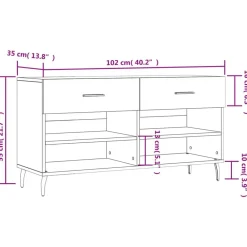 vidaXL Productos Del Hogar-Zapatero madera de ingeniería 102x35x55 cm