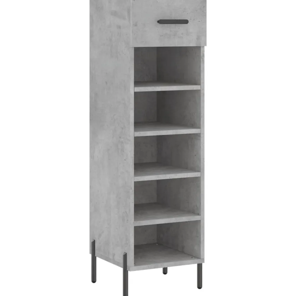vidaXL Zapatero madera de ingeniería gris hormigón 30x35x105 cm Gris hormigón Discount