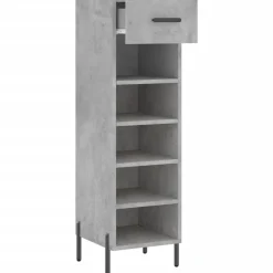 vidaXL Zapatero madera de ingeniería gris hormigón 30x35x105 cm Gris hormigón Discount