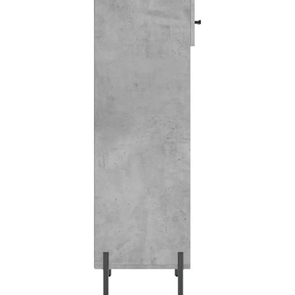 vidaXL Zapatero madera de ingeniería gris hormigón 30x35x105 cm Gris hormigón Discount