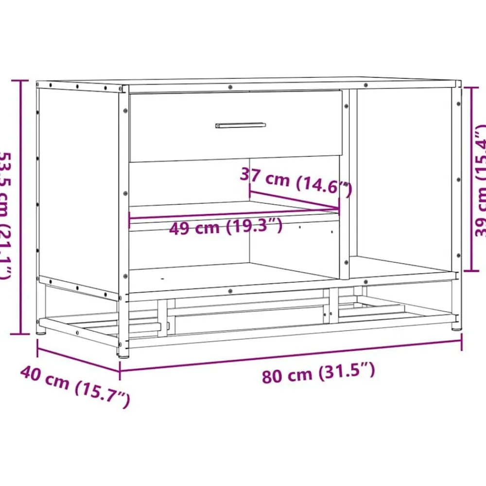vidaXL Bancos-Zapatero madera de ingeniería 80x40x53,5 cm