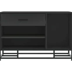 vidaXL Zapatero madera de ingeniería y metal 80x40x53,5 cm Negro Outlet