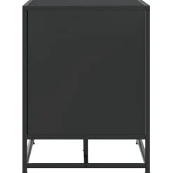 vidaXL Zapatero madera de ingeniería y metal 80x40x53,5 cm Negro Outlet