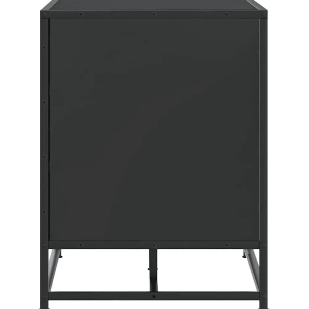 vidaXL Zapatero madera de ingeniería y metal 80x40x53,5 cm Negro Outlet