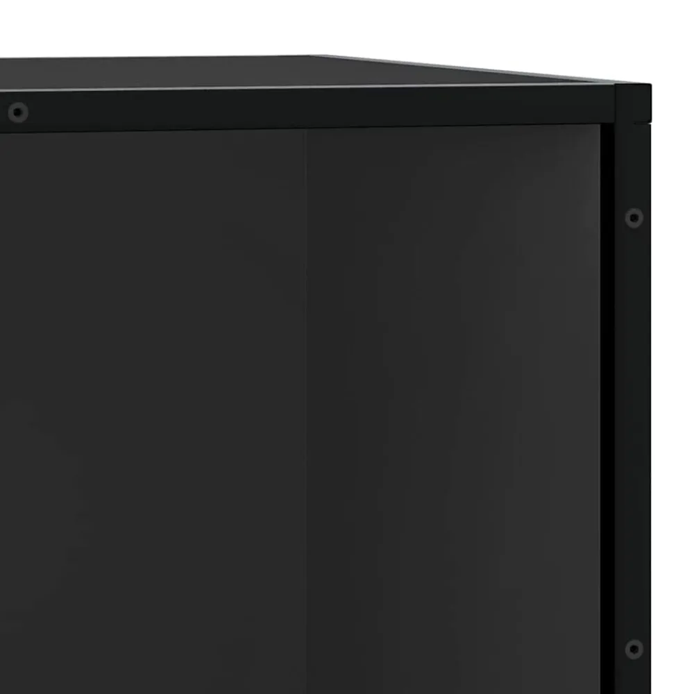 vidaXL Zapatero madera de ingeniería y metal 80x40x53,5 cm Negro Outlet