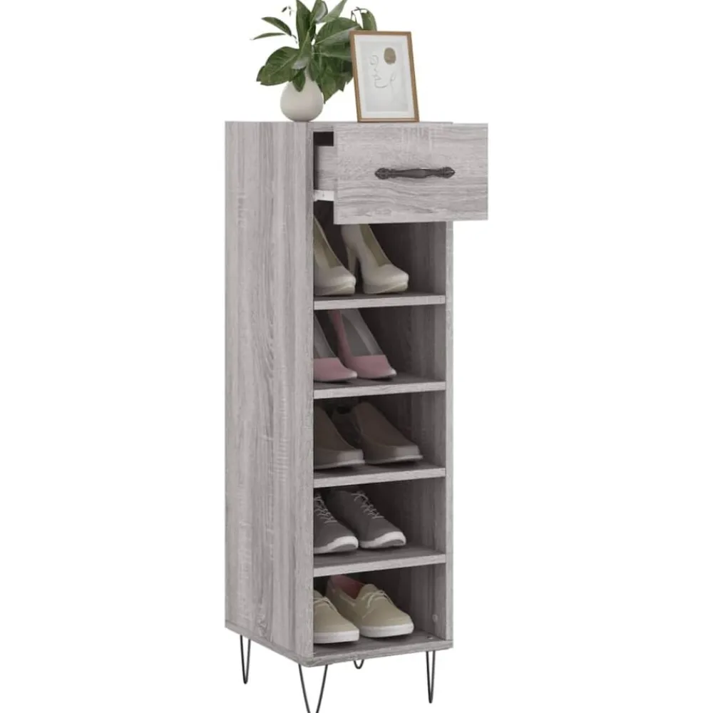 vidaXL Productos Del Hogar-Zapatero madera de ingeniería 30x35x105 cm