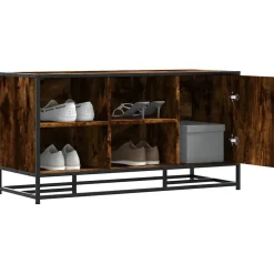 vidaXL Zapatero madera de ingeniería 100x40x53,5cm Roble ahumado Sale