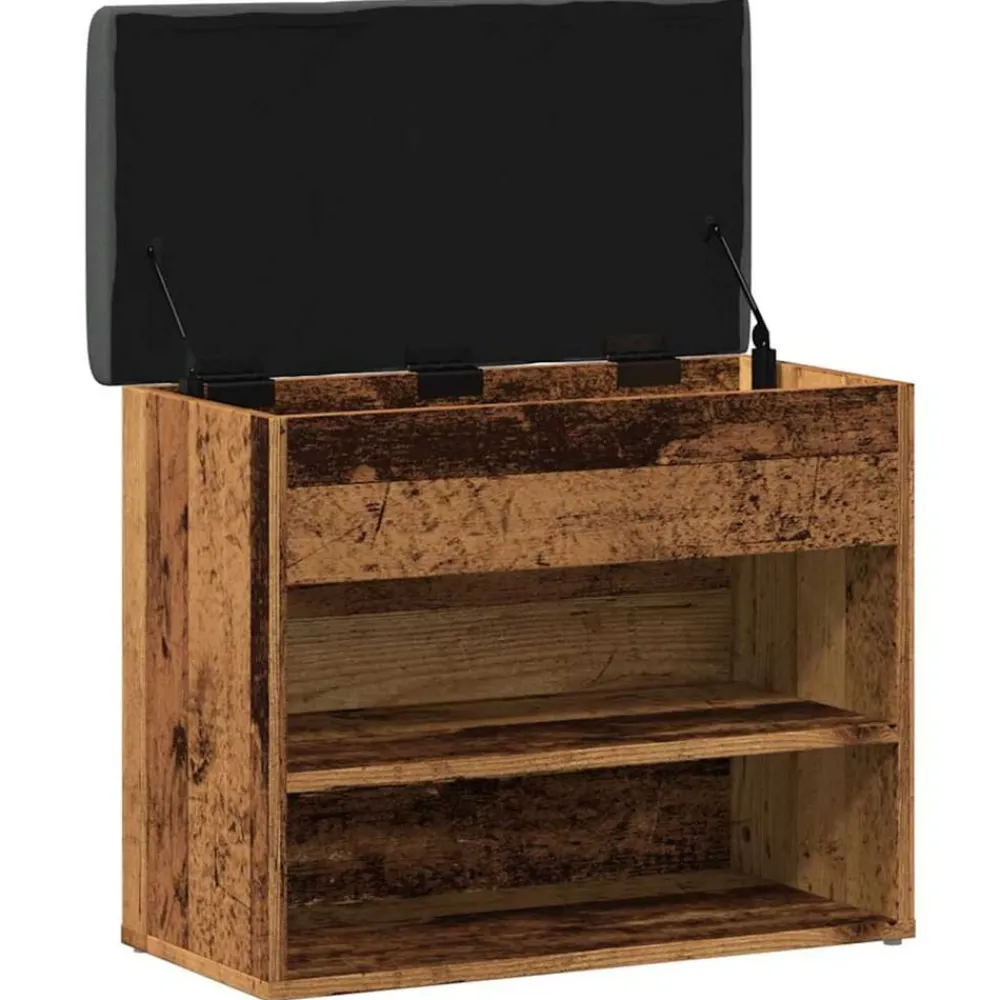 vidaXL Zapatero madera de ingeniería madera vieja 62x32x50 cm Madera antigua Outlet