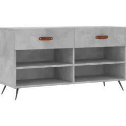 vidaXL Zapatero madera de ingeniería gris hormigón 102x35x55 cm Gris hormigón Online