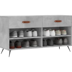 vidaXL Zapatero madera de ingeniería gris hormigón 102x35x55 cm Gris hormigón Online