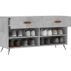 vidaXL Zapatero madera de ingeniería gris hormigón 102x35x55 cm Gris hormigón Online