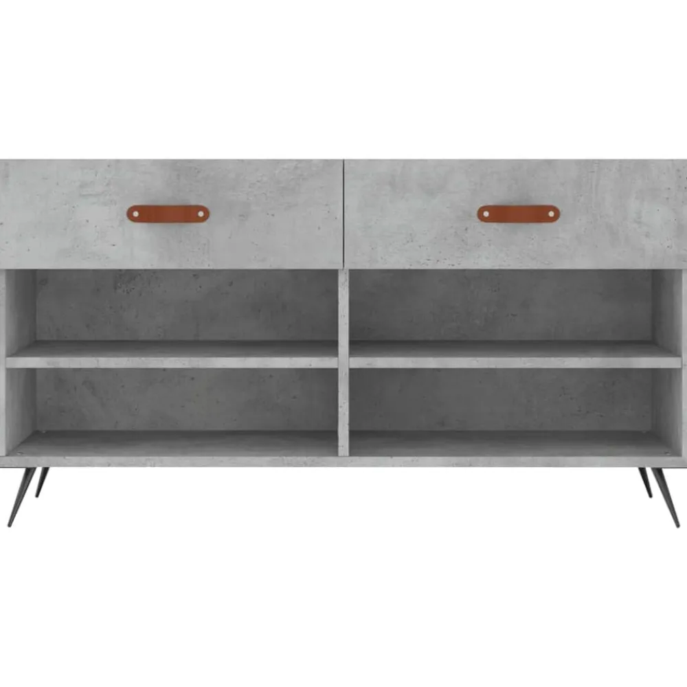 vidaXL Zapatero madera de ingeniería gris hormigón 102x35x55 cm Gris hormigón Online