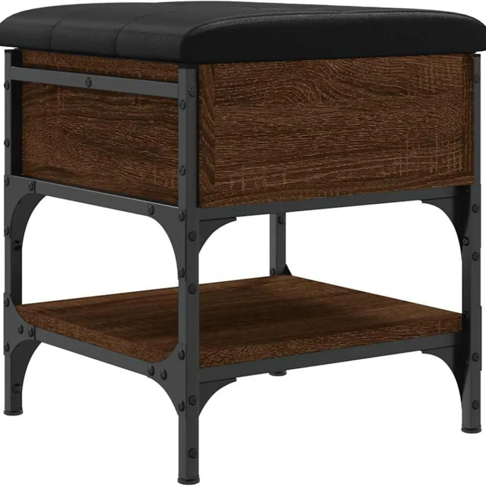 vidaXL Zapatero madera de ingeniería marrón roble 42x42x45 cm Marrón roble Discount