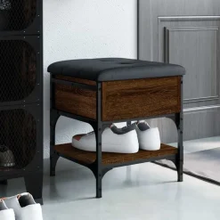 vidaXL Zapatero madera de ingeniería marrón roble 42x42x45 cm Marr&oacute;n roble Discount