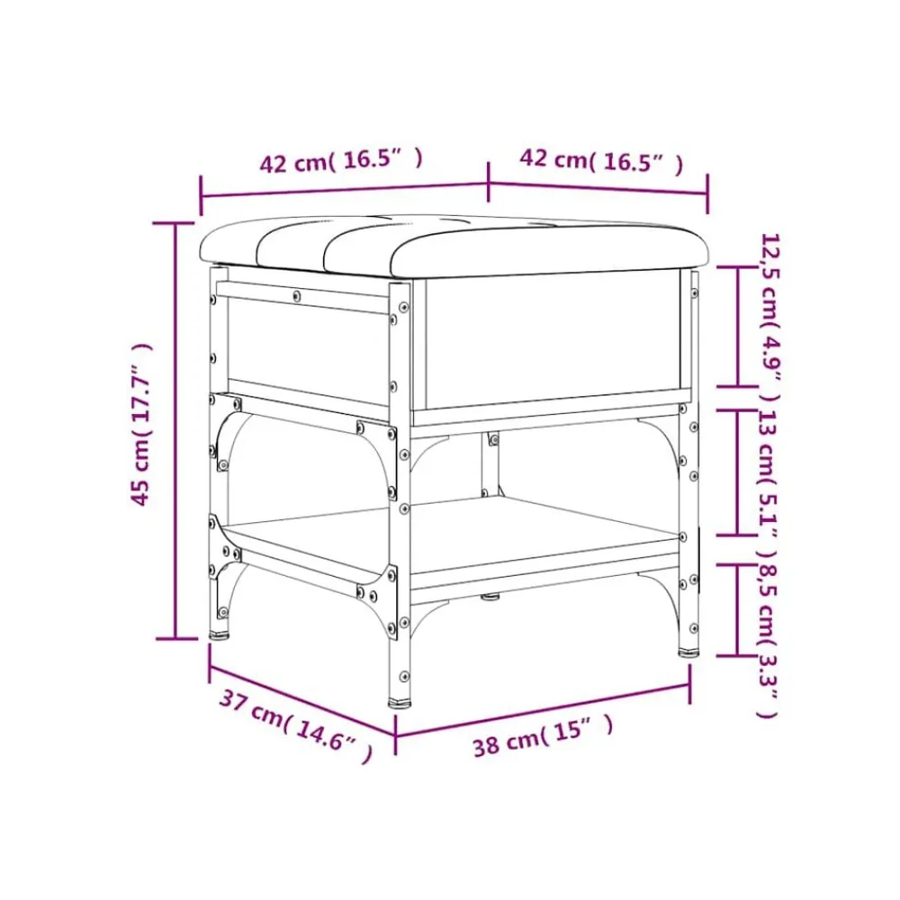 vidaXL Zapatero madera de ingeniería marrón roble 42x42x45 cm Marrón roble Discount