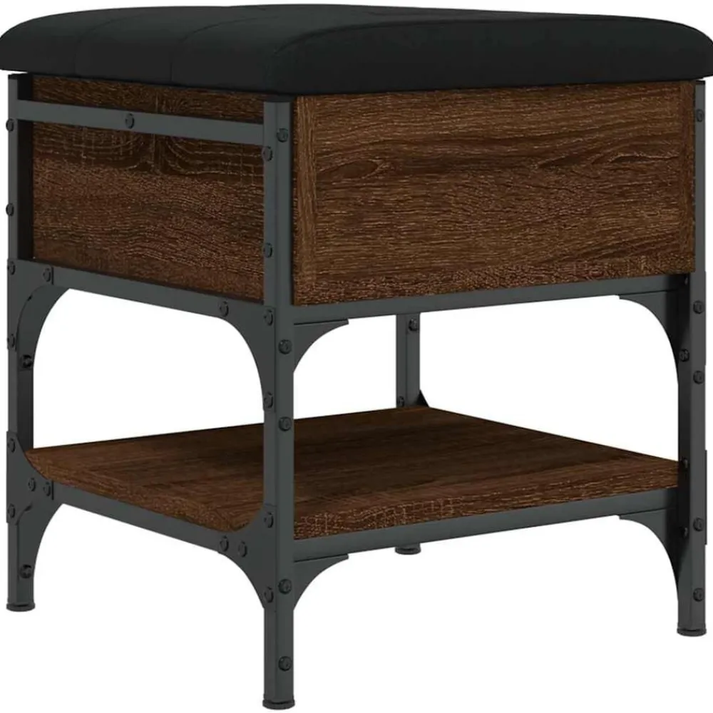 vidaXL Zapatero madera de ingeniería marrón roble 42x42x45 cm Marrón roble Discount