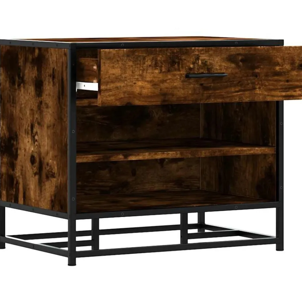 vidaXL Zapatero madera de ingeniería 60x40x53,5 cm Roble ahumado Online