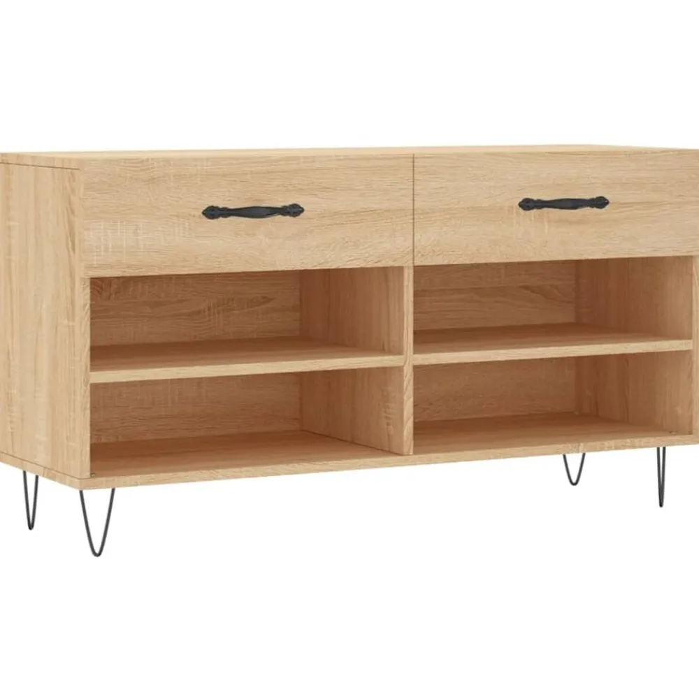 vidaXL Zapatero madera de ingeniería 102x35x55 cm Roble Sonoma Hot