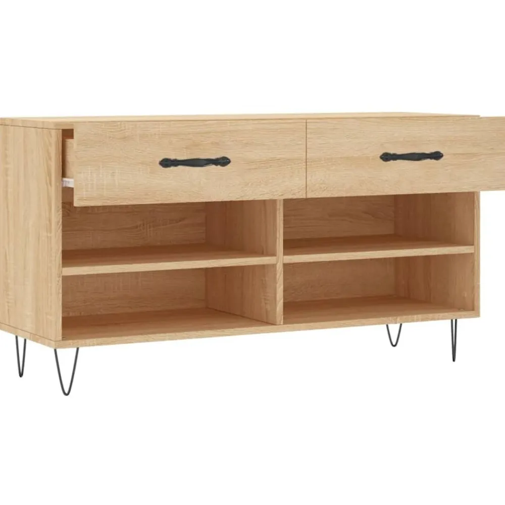 vidaXL Zapatero madera de ingeniería 102x35x55 cm Roble Sonoma Hot