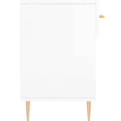 vidaXL Productos Del Hogar-Zapatero madera de ingeniería blanco brillo 102x35x55 cm