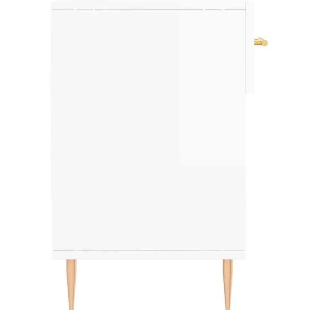 vidaXL Productos Del Hogar-Zapatero madera de ingeniería blanco brillo 102x35x55 cm