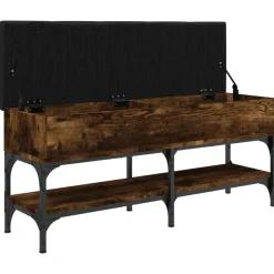 vidaXL Zapatero madera de ingeniería 102x32x45 cm Roble ahumado Clearance
