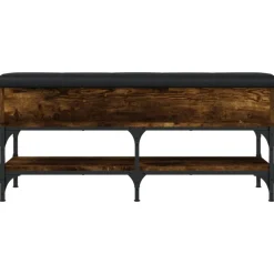 vidaXL Zapatero madera de ingeniería 102x32x45 cm Roble ahumado Clearance