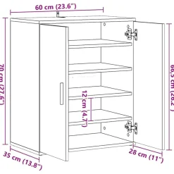 vidaXL Zapatero madera de ingeniería gris hormigón 60x35x70 cm Gris hormigón Discount
