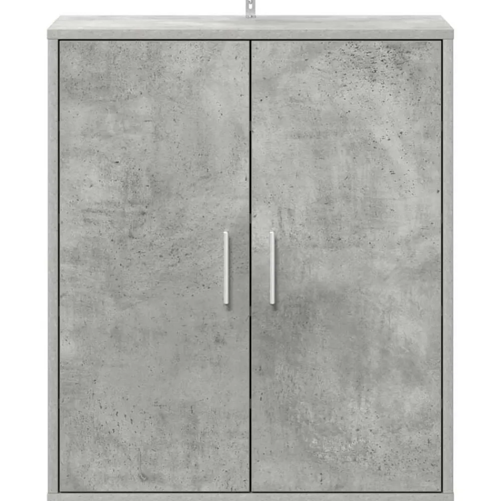 vidaXL Zapatero madera de ingeniería gris hormigón 60x35x70 cm Gris hormigón Discount