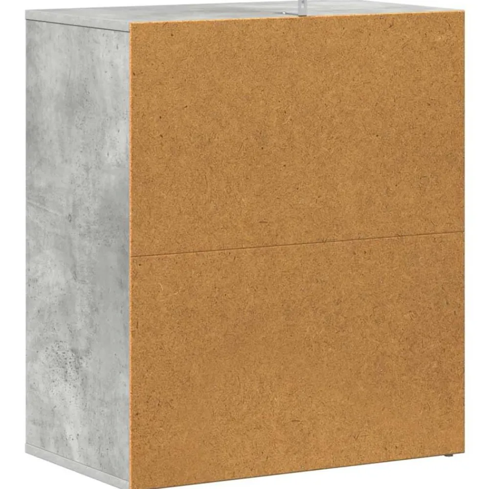 vidaXL Zapatero madera de ingeniería gris hormigón 60x35x70 cm Gris hormigón Discount