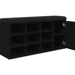 vidaXL Zapatero madera de ingeniería 102x32x50 cm Negro Online