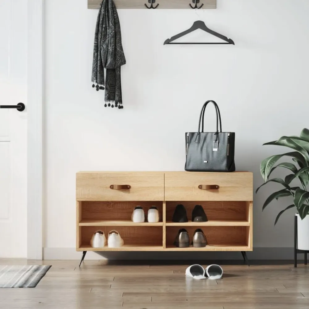 vidaXL Zapatero madera de ingeniería 102x35x55 cm Roble Sonoma Best