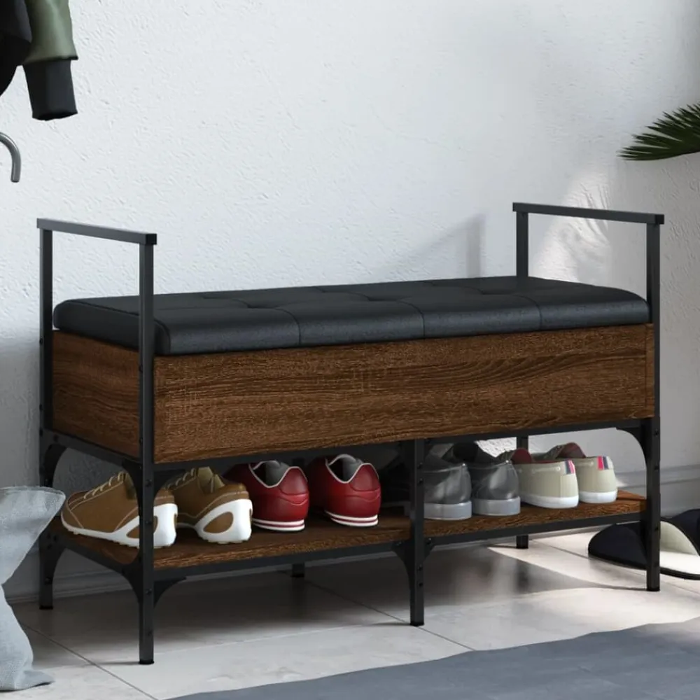 vidaXL Zapatero madera de ingeniería marrón roble 85,5x42x57,5cm Marrón roble Best