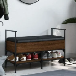 vidaXL Zapatero madera de ingeniería marrón roble 85,5x42x57,5cm Marrón roble Best
