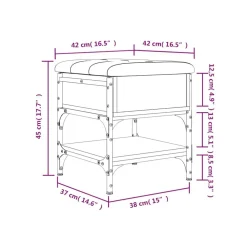 vidaXL Bancos-Zapatero madera de ingeniería 42x42x45 cm