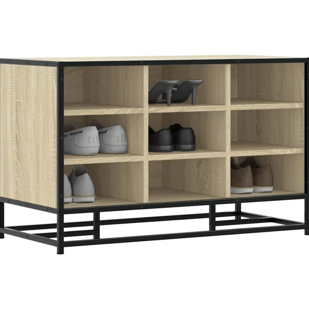 vidaXL Bancos-Zapatero madera de ingeniería 84x40x53,5 cm