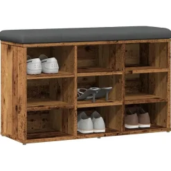 vidaXL Bancos-Zapatero madera de ingeniería madera vieja 82x32x50 cm