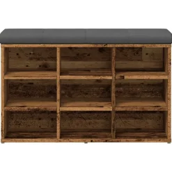 vidaXL Bancos-Zapatero madera de ingeniería madera vieja 82x32x50 cm