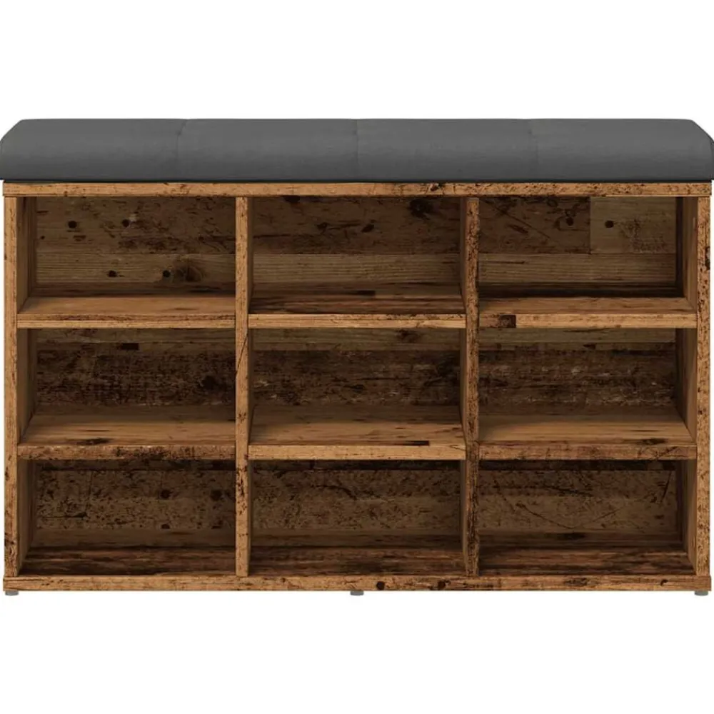 vidaXL Bancos-Zapatero madera de ingeniería madera vieja 82x32x50 cm