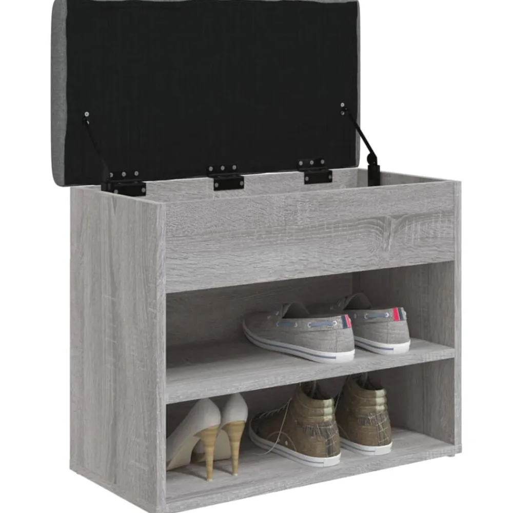 vidaXL Bancos-Zapatero madera de ingeniería 62x32x50 cm