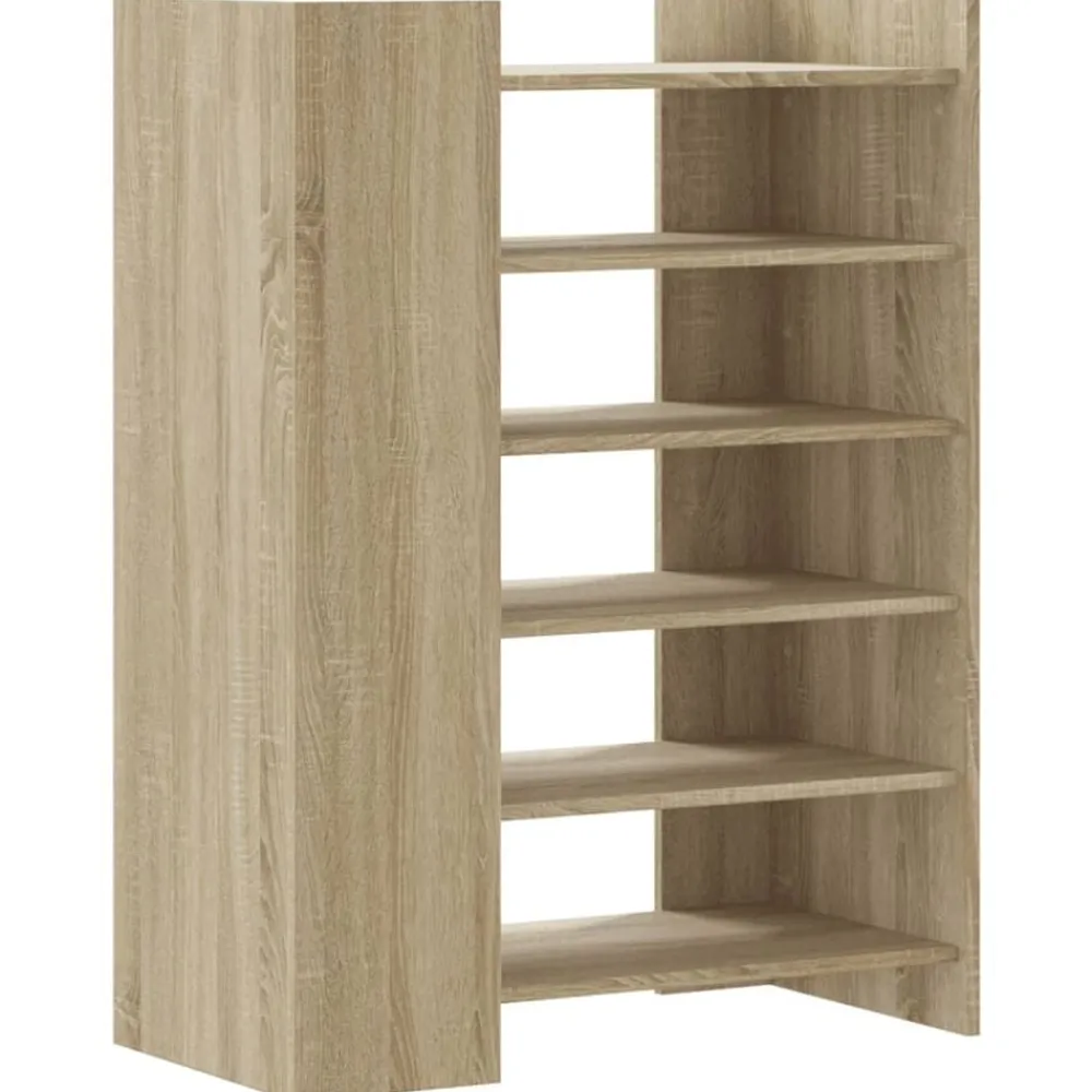 vidaXL Zapatero madera ingeniería 74,5x37,5x100 cm Roble Sonoma Clearance