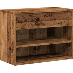 vidaXL Productos Del Hogar-Zapatero madera ingeniería madera envejecida 60x30x45 cm